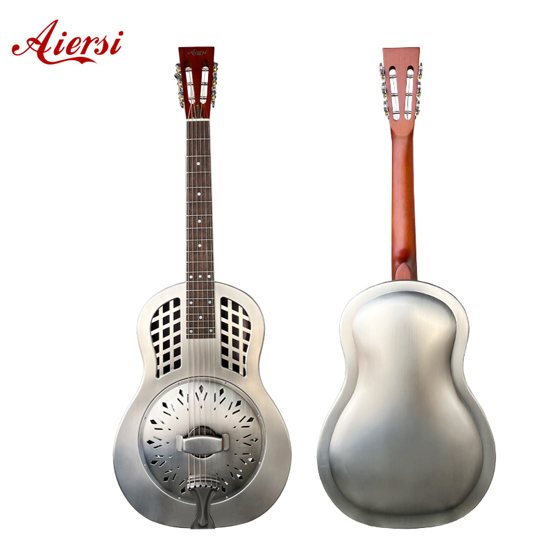 Aiersi Brass Vintage Single Cone Duolian Resonator Guitar China